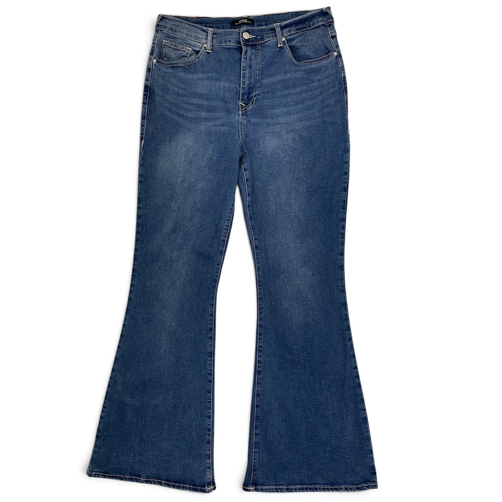 True Religion Charlie High Rise Vintage Flare Jeans Womens 34 Blue Denim Stretch